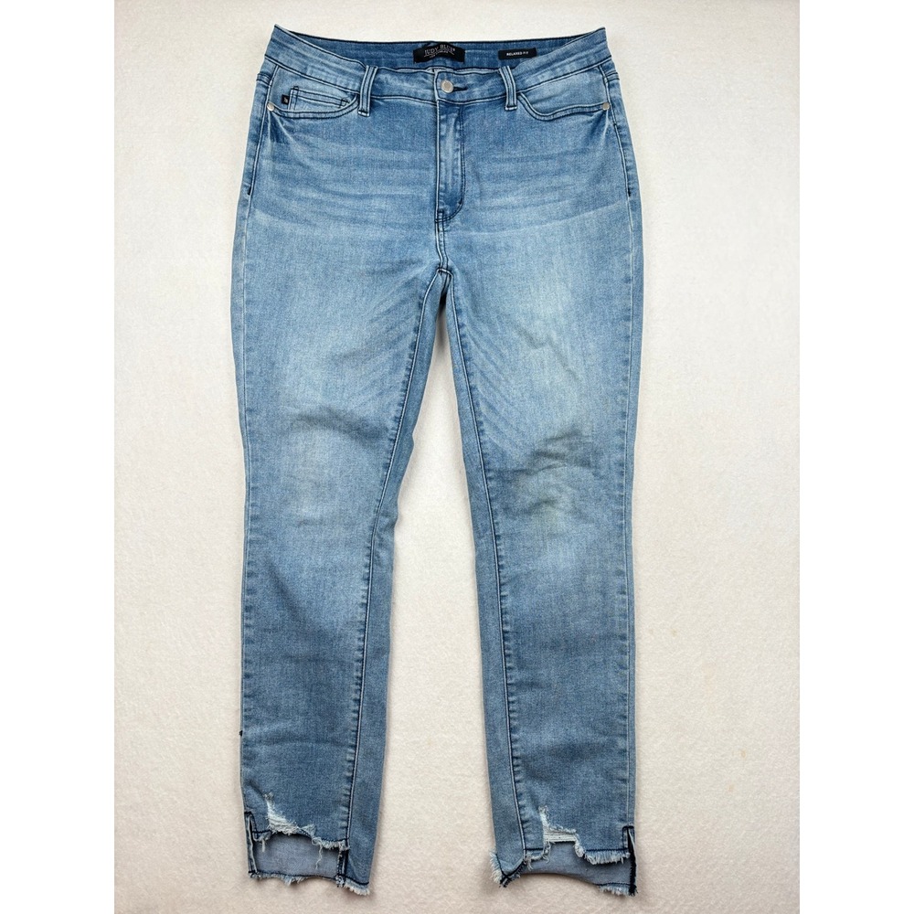 Judy Blue Jeans Womens 13/31 Relaxed Fit Raw Hem Straight Leg